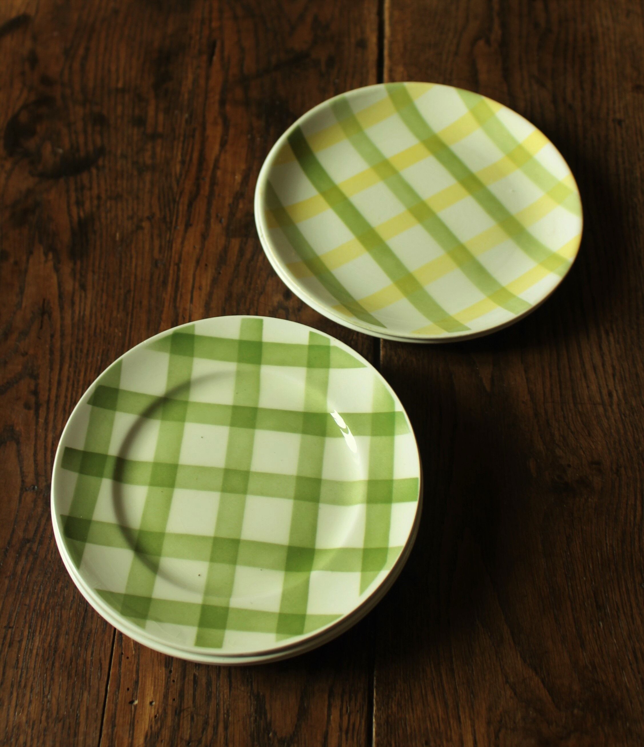 Lot 6 small vintage Scottish plates green yellow