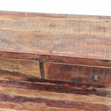Console 2 tiroirs en bois ancien