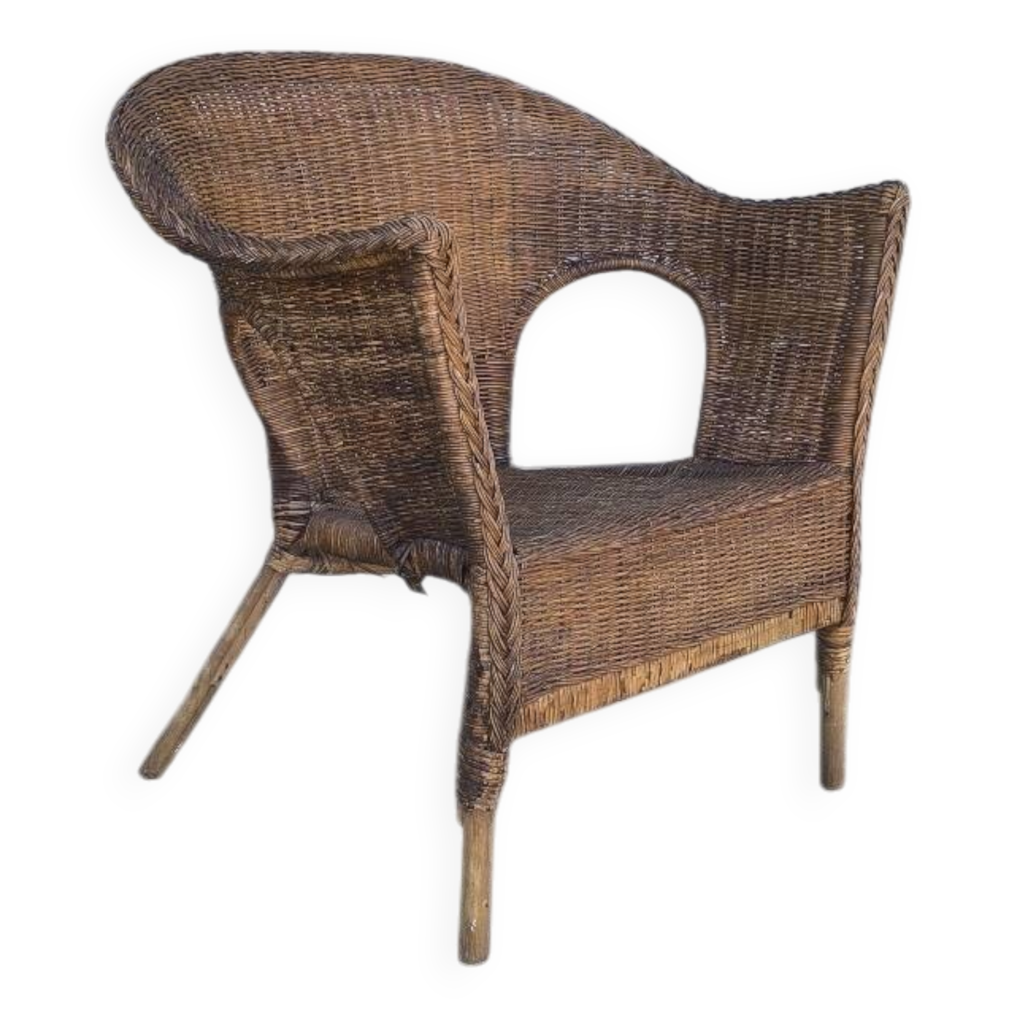 Fauteuil en osier des années 50