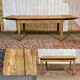 Extendable oak table from the 1930s with Gothic decoration.