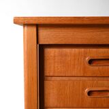 Scandinavian teak desk with three drawers, 1950s/60s
