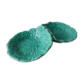 Double ceramic cups shape cabbage leaves