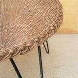 Vintage armchair in rattan feet metal