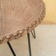 Fauteuil vintage en rotin pieds métal