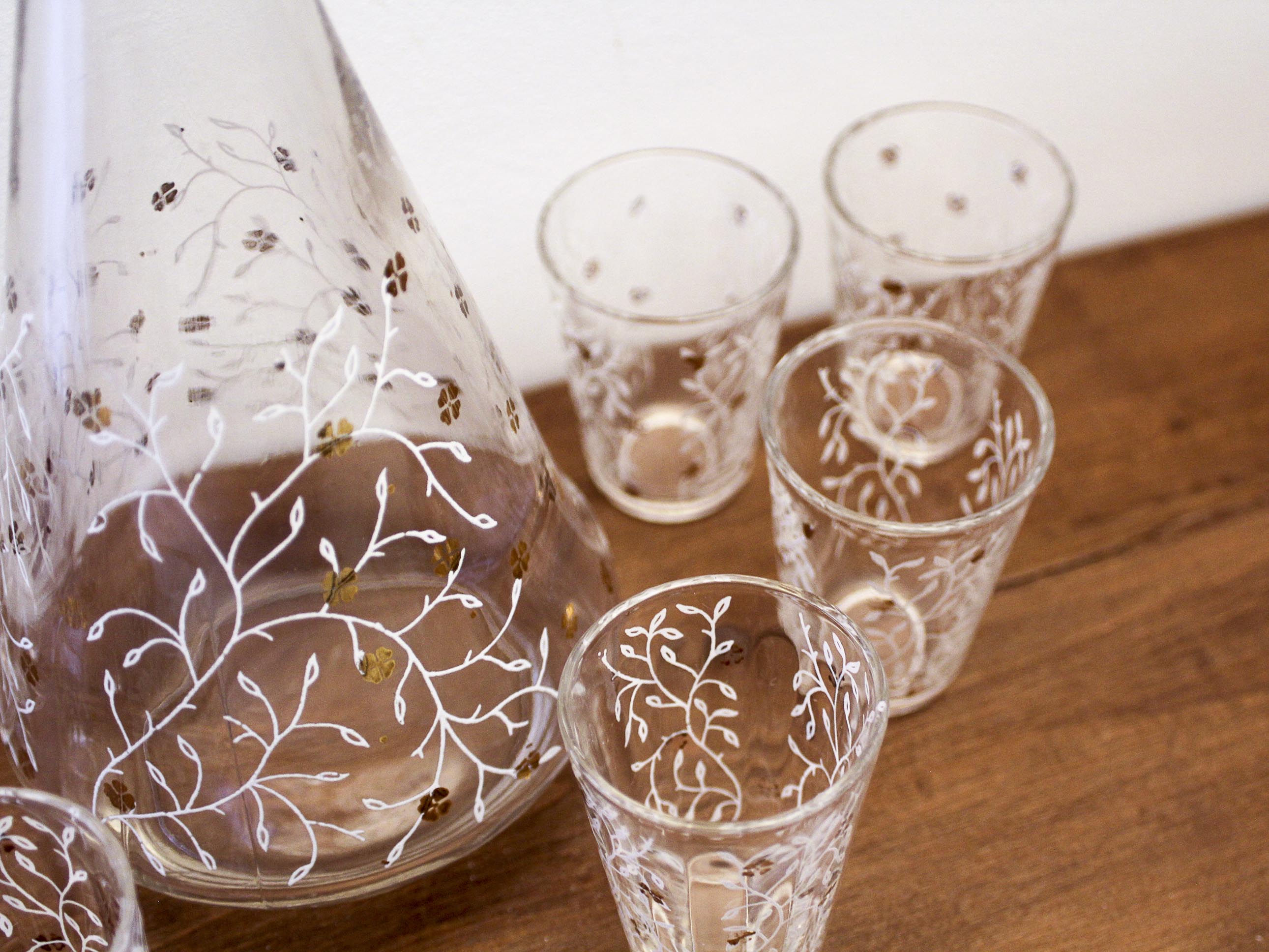 Liquor service 8 glasses 60s