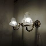 Brass and glass "art deco" wall light 1940