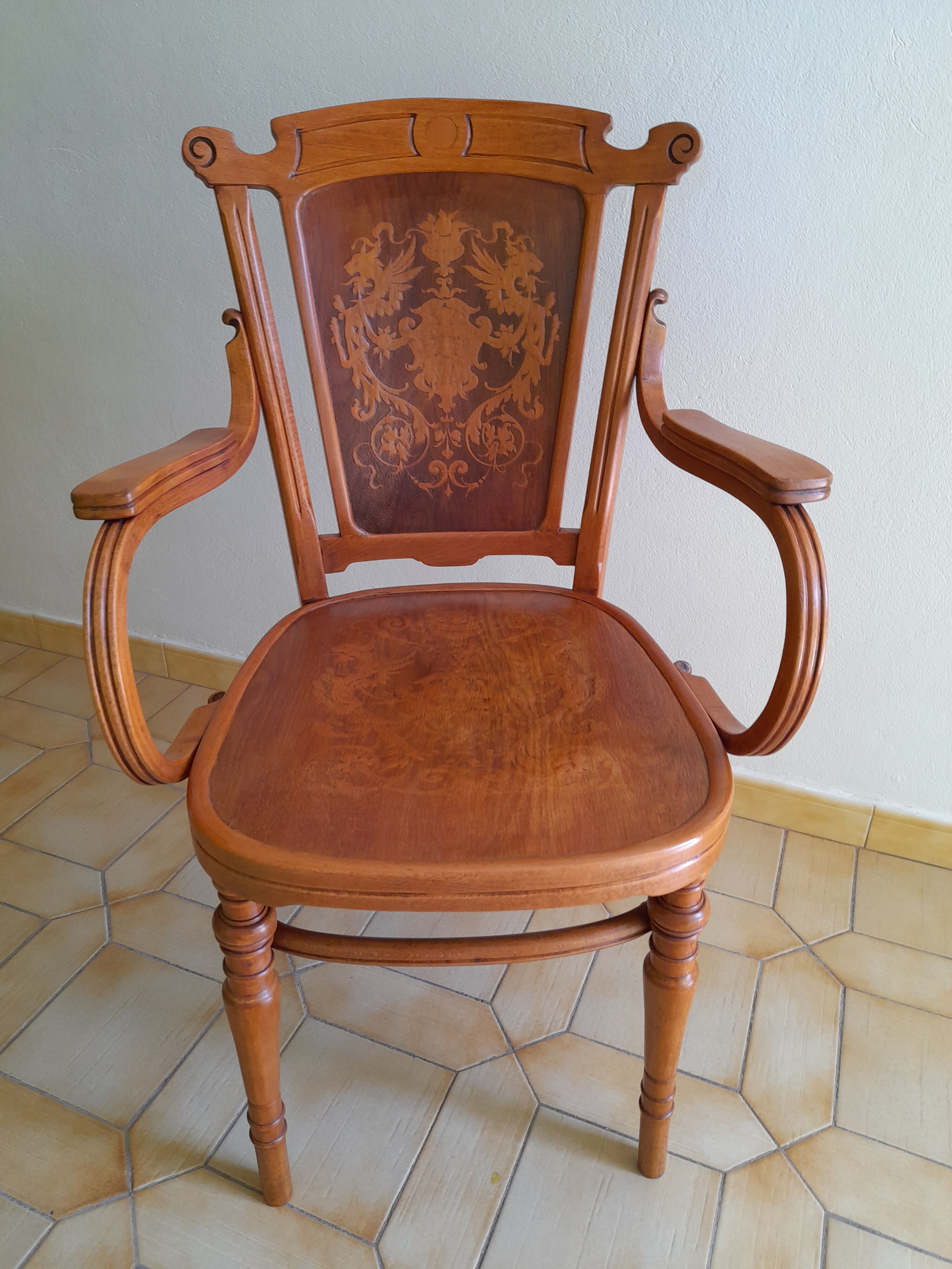 Art Nouveau office chair stamped by J. Kohn - Vienna