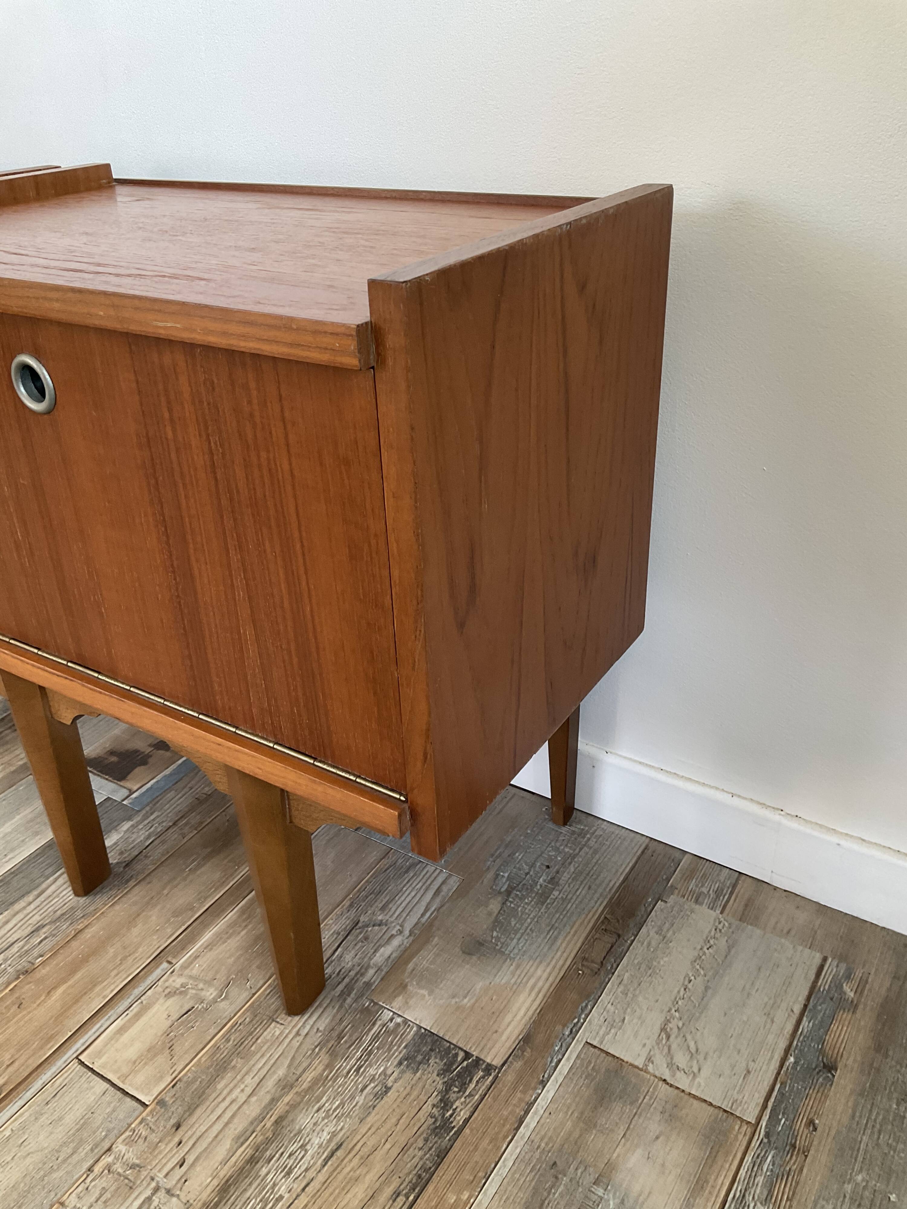 Pair of Scandinavian teak bedside tables in 60s