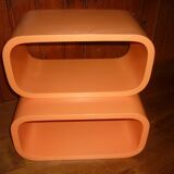 Pair of 2 cubes modular shelves lacquered vintage design