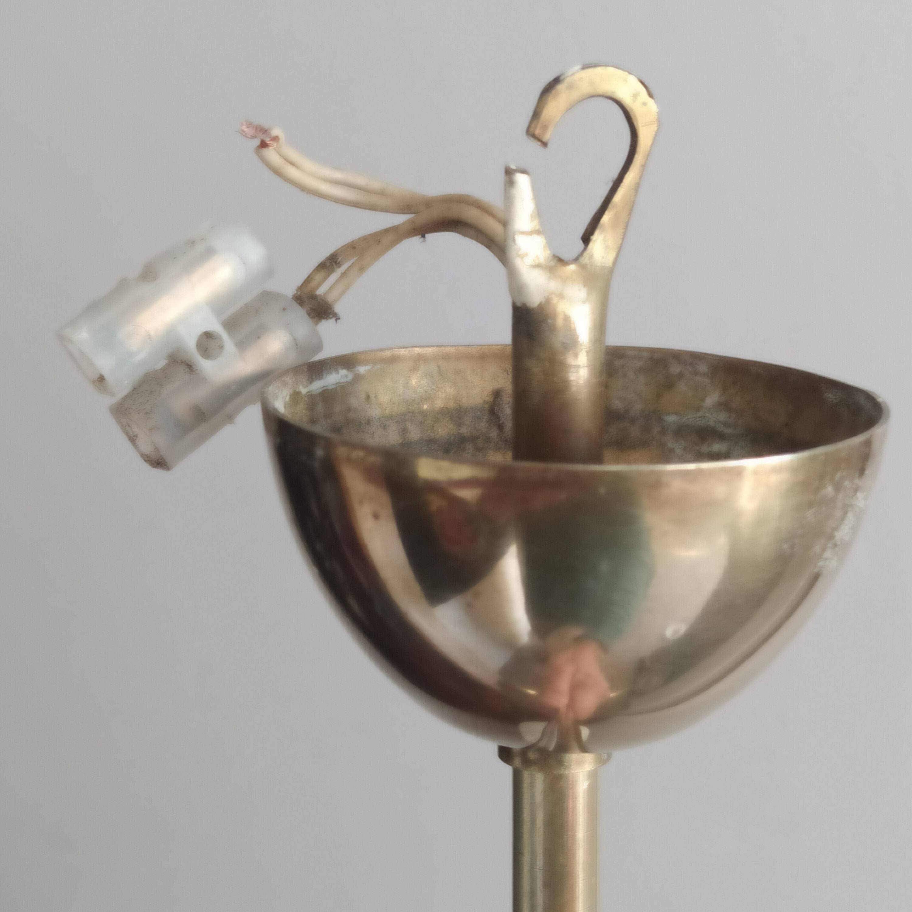 brass chandelier in the shape of a perch from the 50s/60s