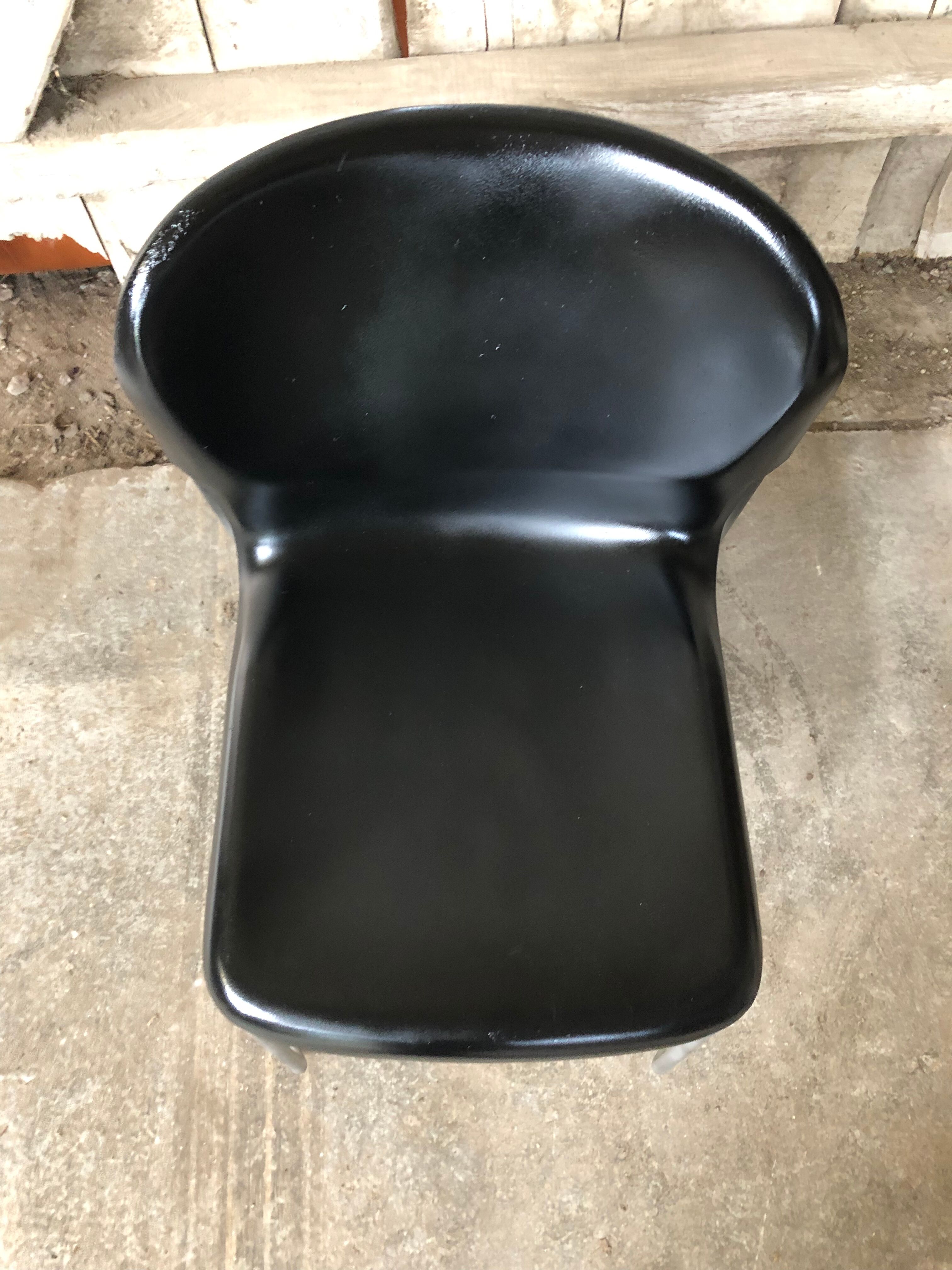 Old chair design drabert sm400k metal + plastic shell black vintage