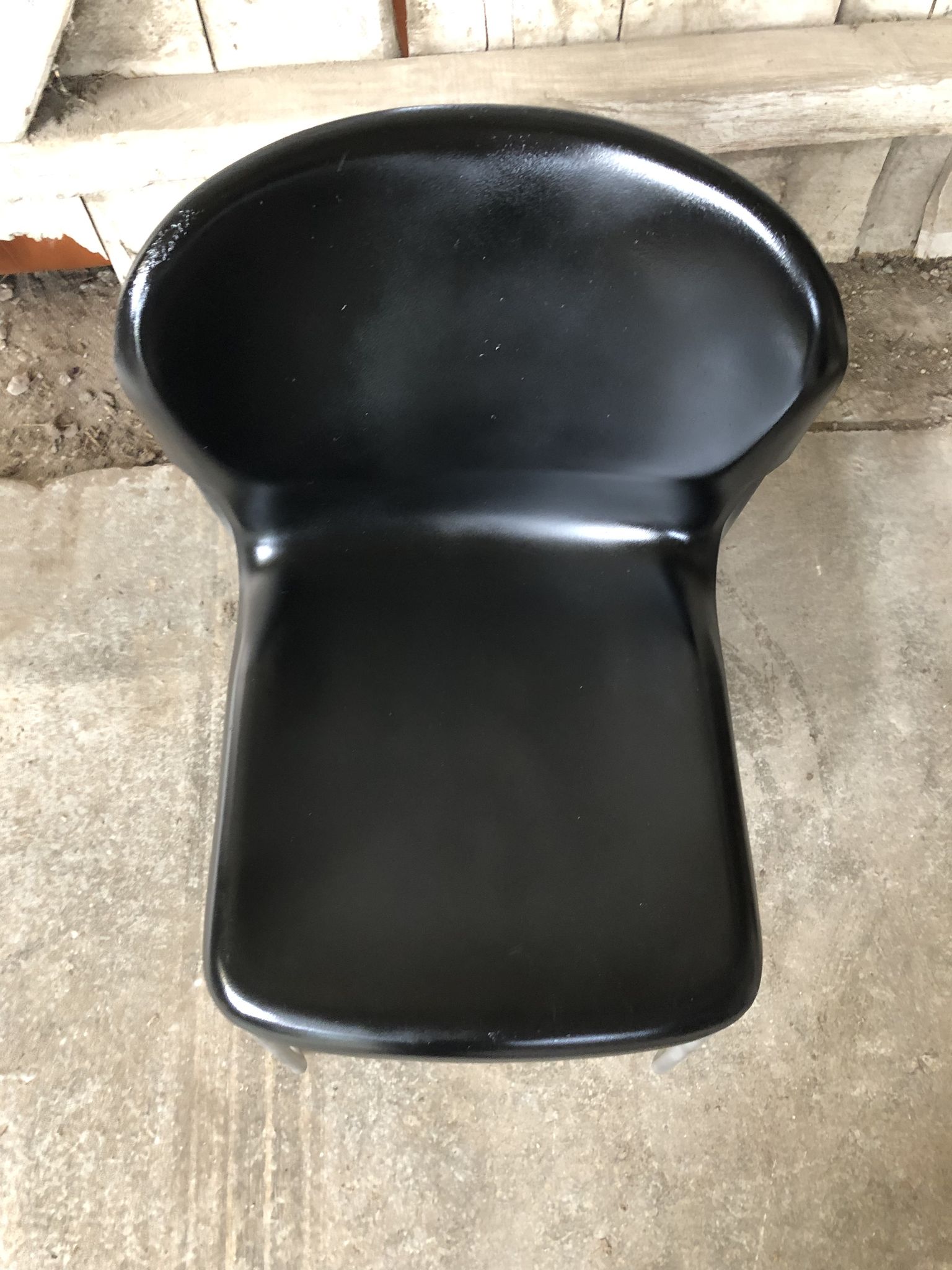 Old chair design drabert sm400k metal + plastic shell black vintage