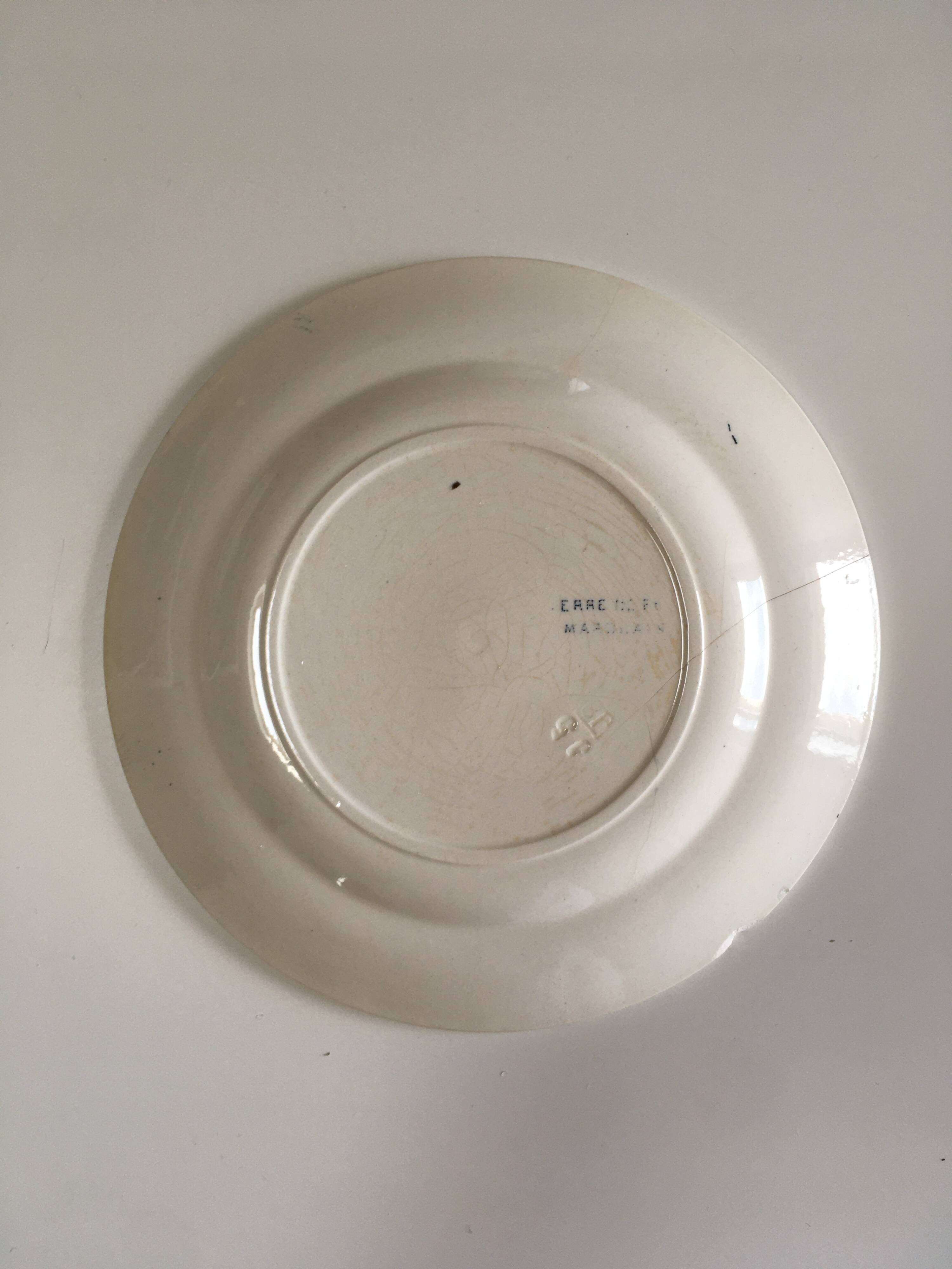 8 plates Moroccan model in earthenware - French manufacture