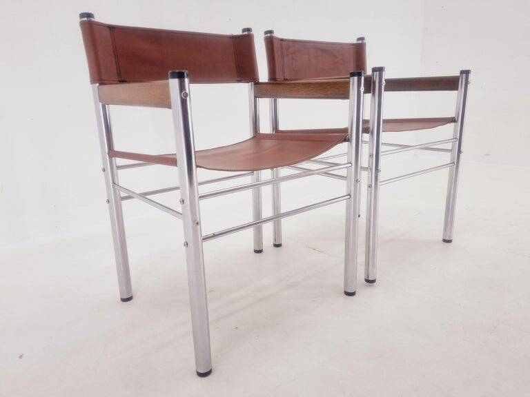 Pair of Rare Midcentury Tubular Design Armchairs, Germany, 1970s
