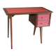 Teak desk with compass legs - 60s/70s