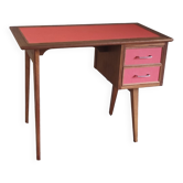 Bureau en teck pieds compas - années 60/70