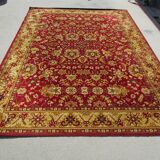 Grand tapis rouge et or, Persan Tabriz, 200 x 285 cm