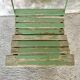 Pair of folding garden chairs with wooden slats - vintage 1950