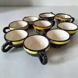 Vintage Breton mini cups – HB & St Jean – 9 pieces