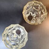Pair of vintage 70s sculpted glass vases