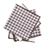 Lot de 4 serviettes vichy marron & lin blanc