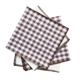 Set of 4 brown & white vichy towels
