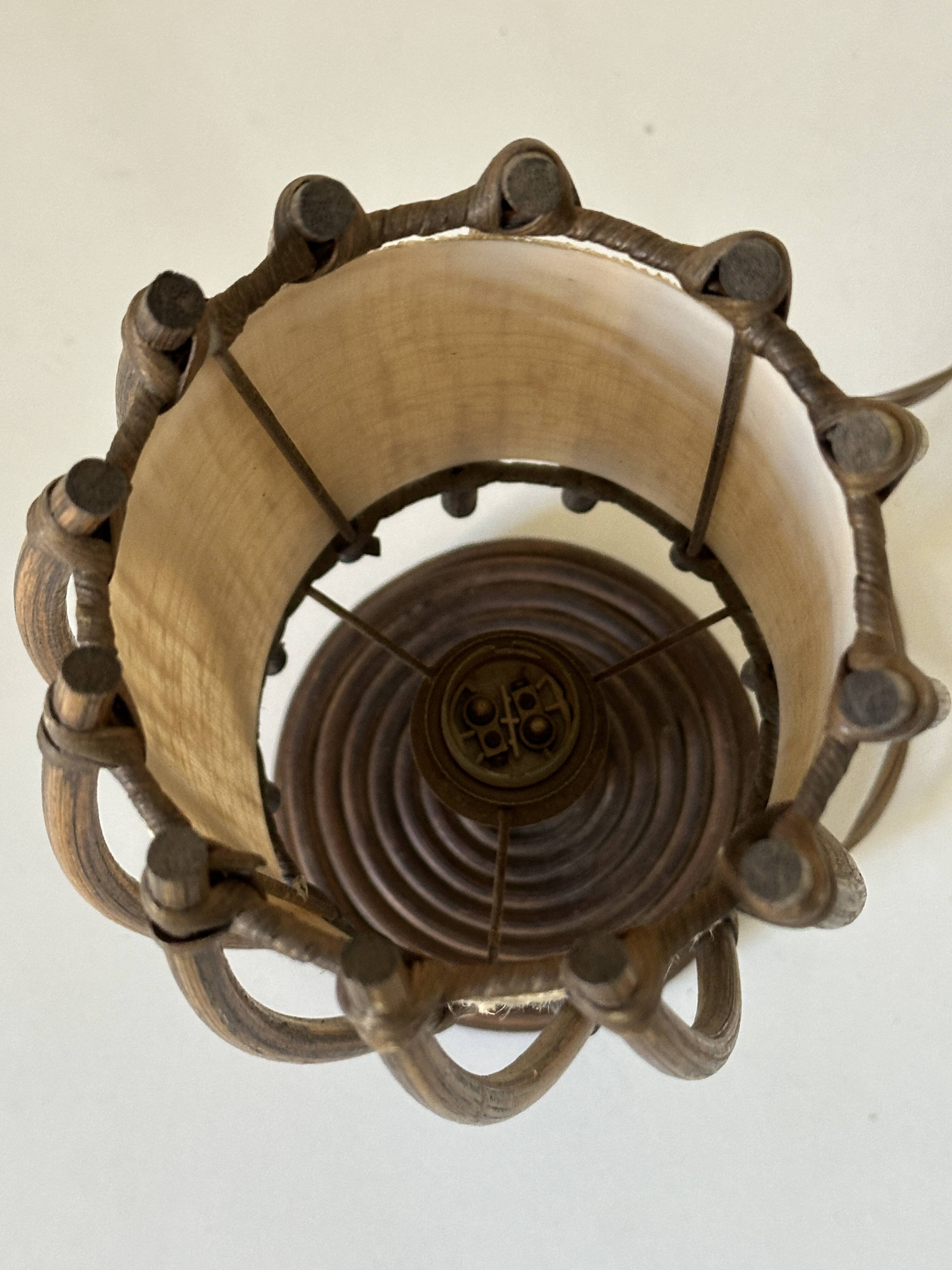 Vintage rattan lamp, 60s design