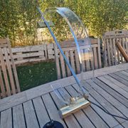 Modernist table lamp in metal, plexiglass, and brass by TECA ITALIA circa 1980.