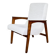 Vintage loft armchair herringbone natural fabric model from the 70s