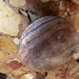 Antique reddish marble ashtray D 12 cm