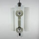 Mid-century italian space age pendant light in chrome and white lacquered metal