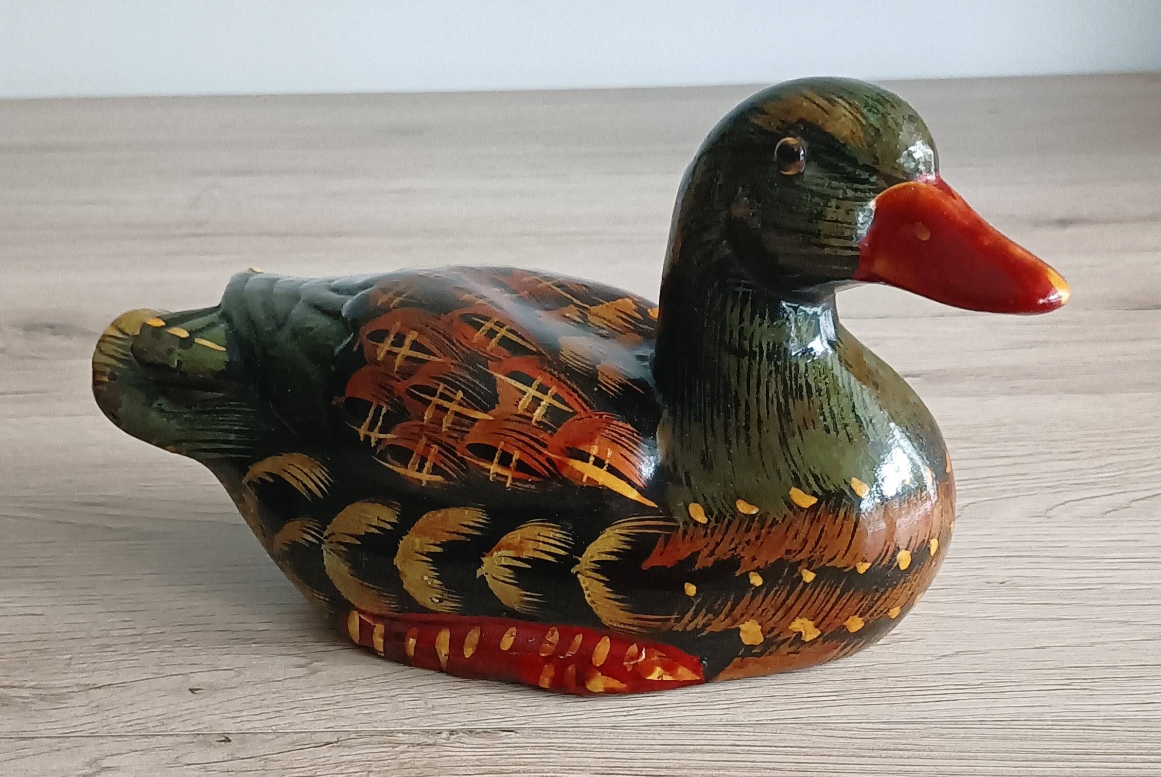 Decorative hand painted ceramic duck