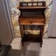 1980s console bedside table in brown varnished wood