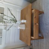 Coffee table made from a vintage solid oak table.