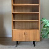Vintage modernist oak display bookcase