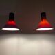 Pair of MINI glass purple pendants by P&T by Michael Bang for Holmegaard 1970