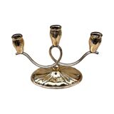 Three-armed, plated candlestick, Germany, 1940s.