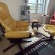 leather armchair + footrest