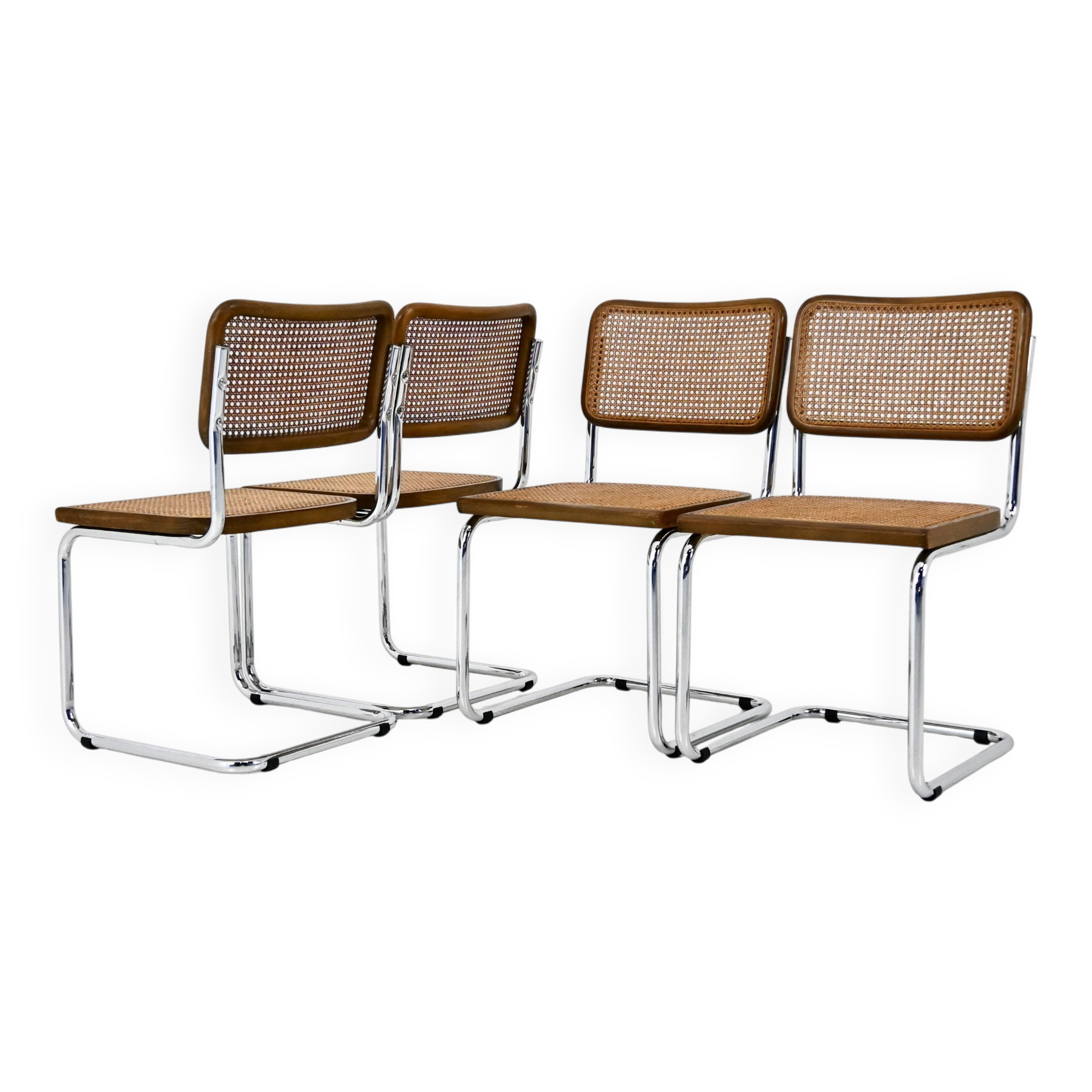 Ensemble de 4 chaises de salle à manger Style B32 de Marcel Breuer