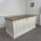 Large white oak craft bench