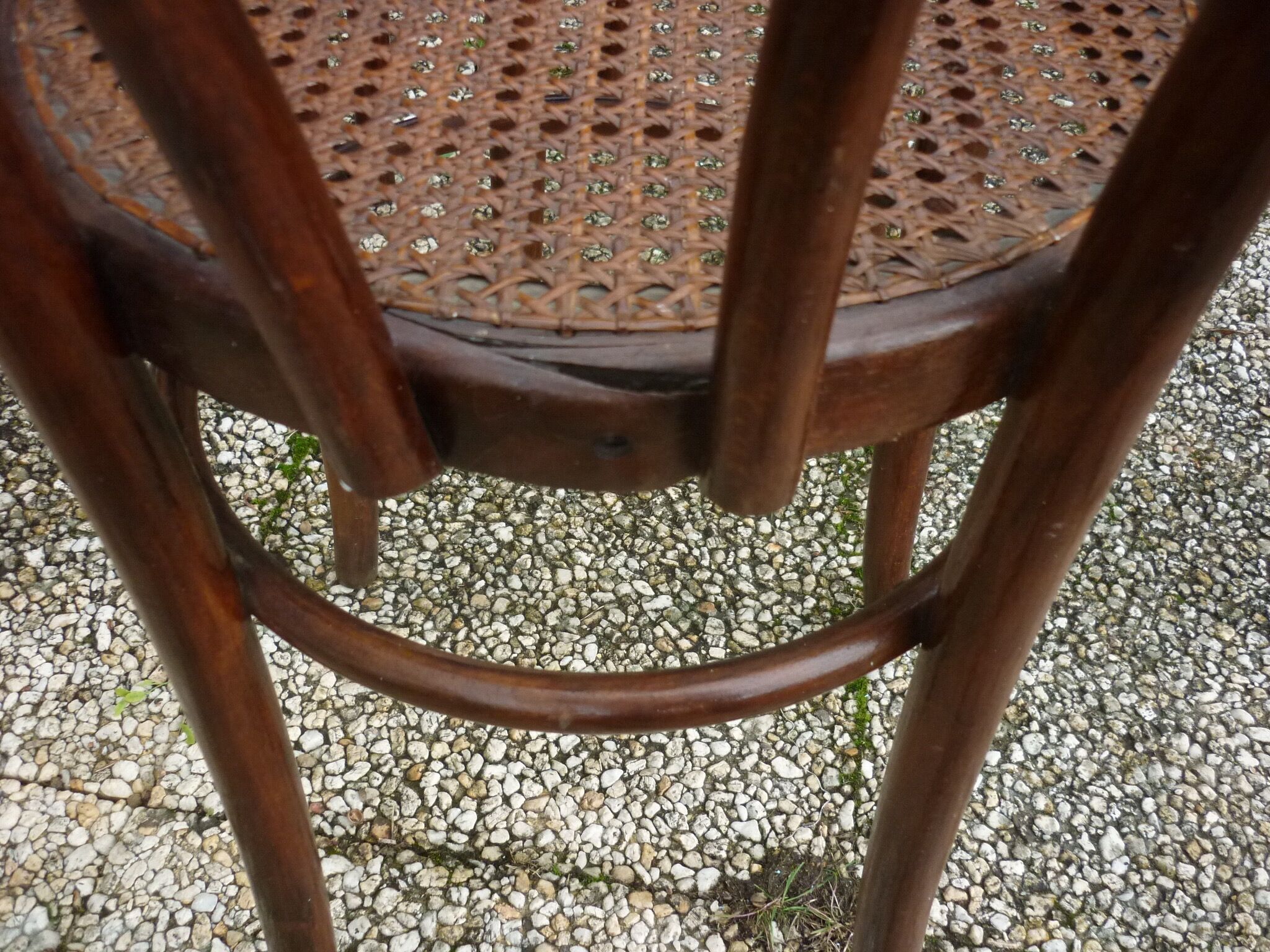 Pair of curved wooden Bistro chairs
