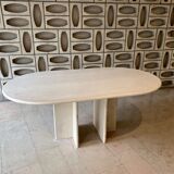 Ligne Roset travertine vintage dining table