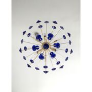 Lustre ovale en verre de Murano bleu « coni » spoutnik