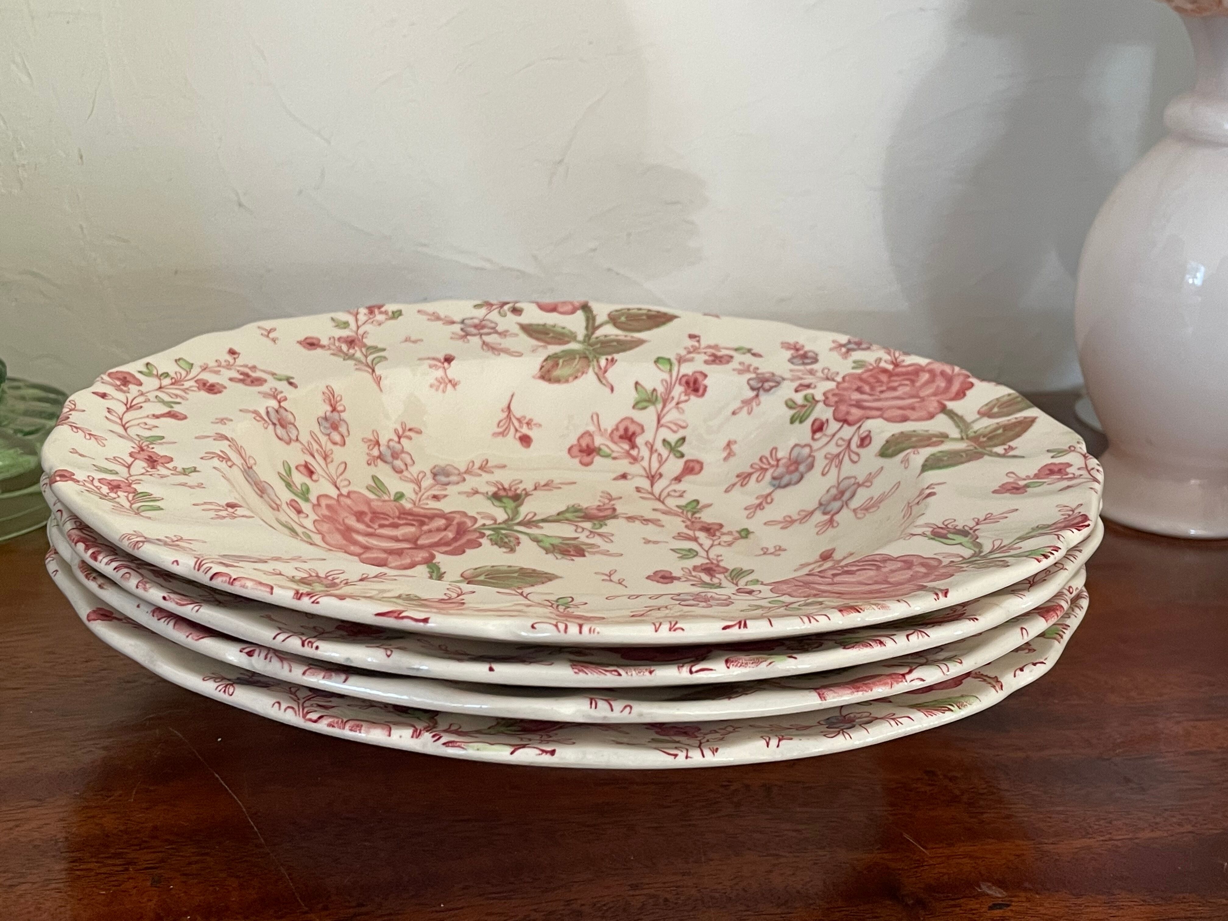 Lot de 4 assiettes creuses Rose chintz Johnson Bros Selency