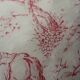 Paire Coussins Toile de Jouy rose ancienne