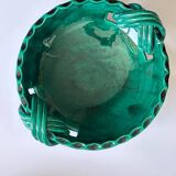 Green ceramic bowl signed Roy Yvon 1950 31cm