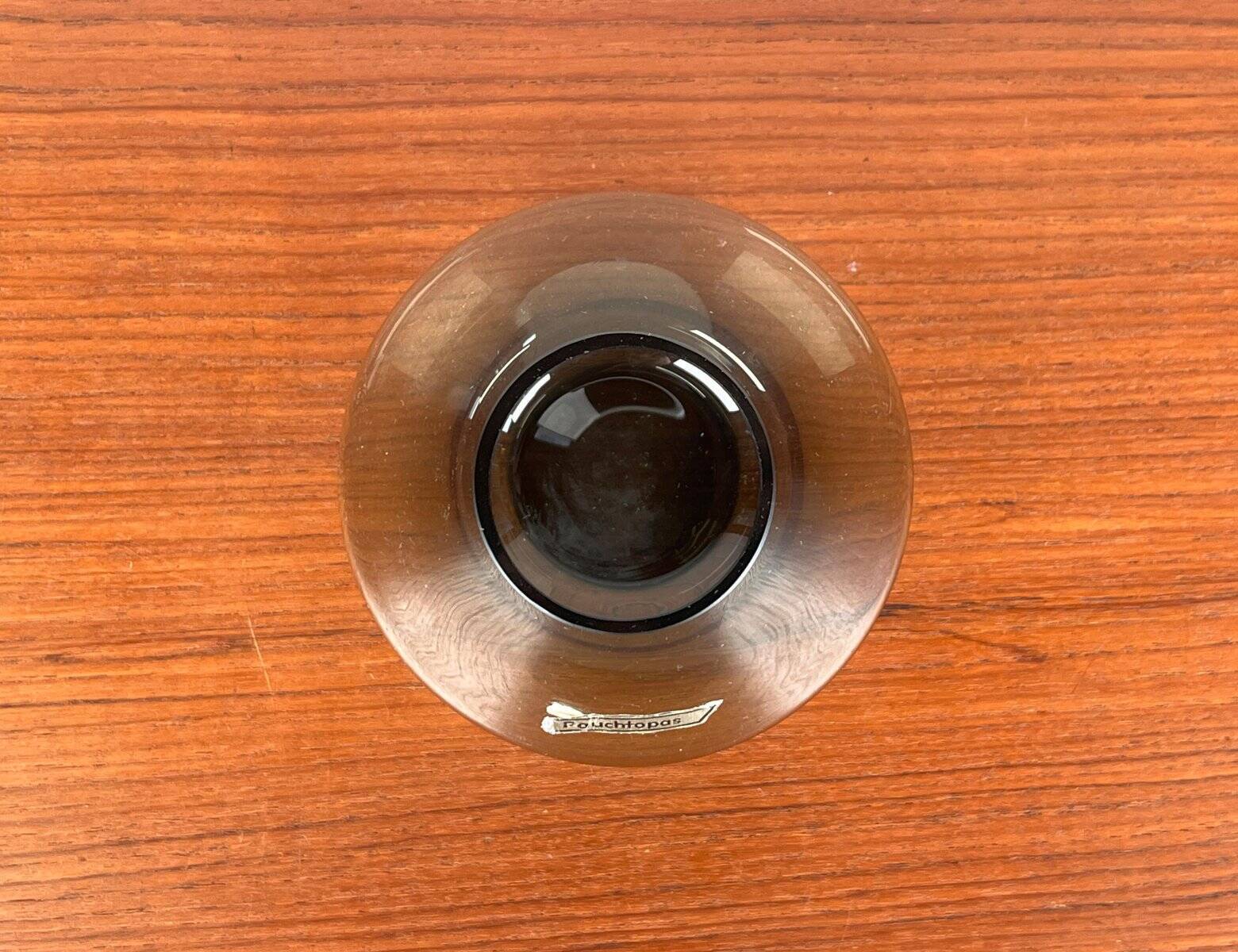 Mid-century German minimalist glass vase Rauchtopas, 1960s