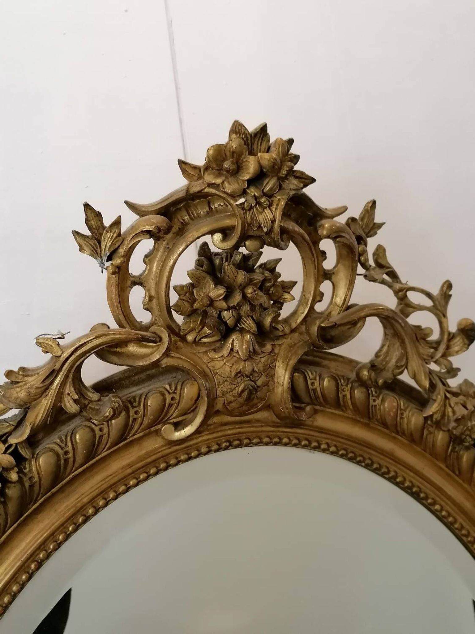 Louis XV style mirror in wood and gilded stucco, Napoleon III period