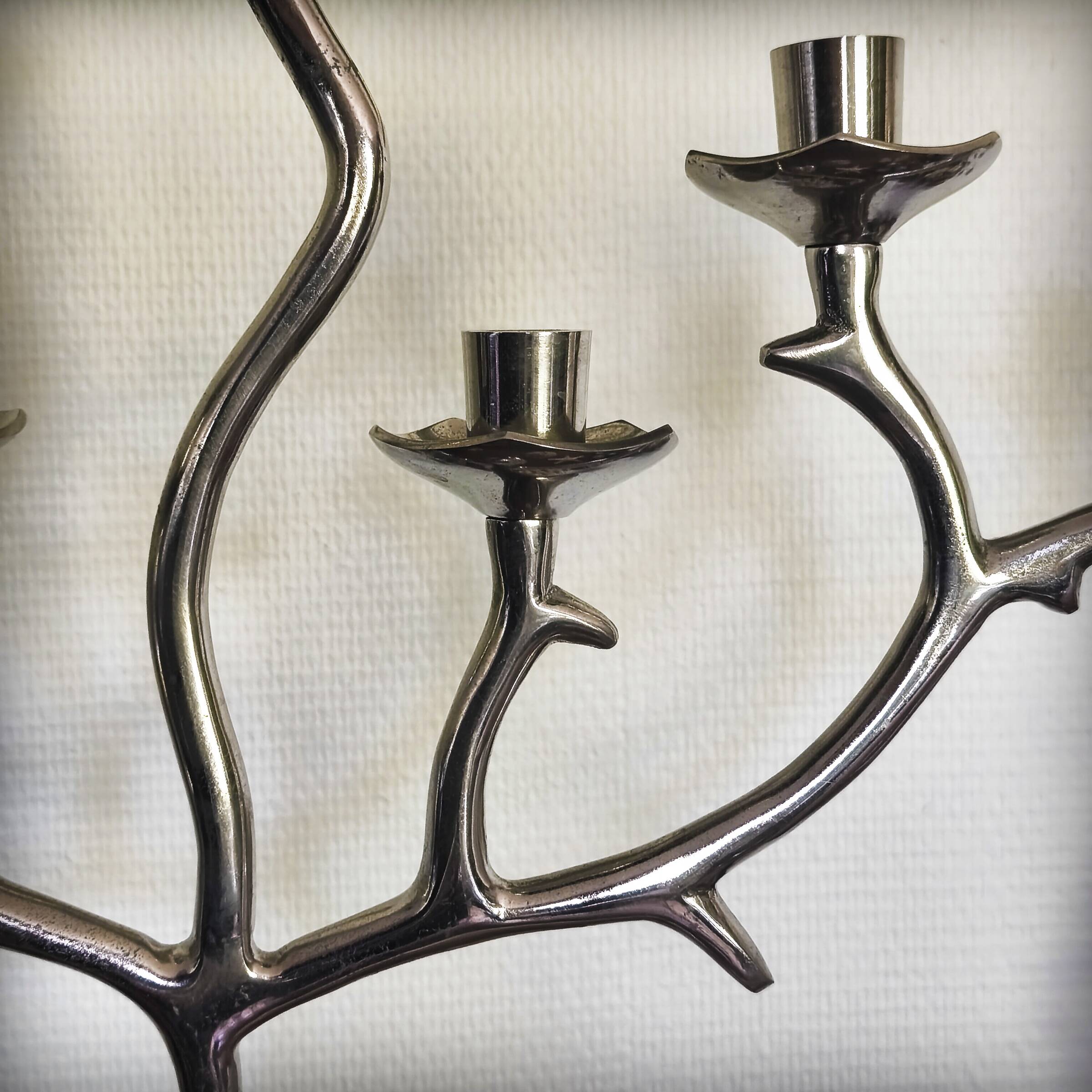 XXL Menorah, aluminium chandelier, 1970s