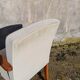 Pair of bridge armchairs from the 50s off-white velvet
